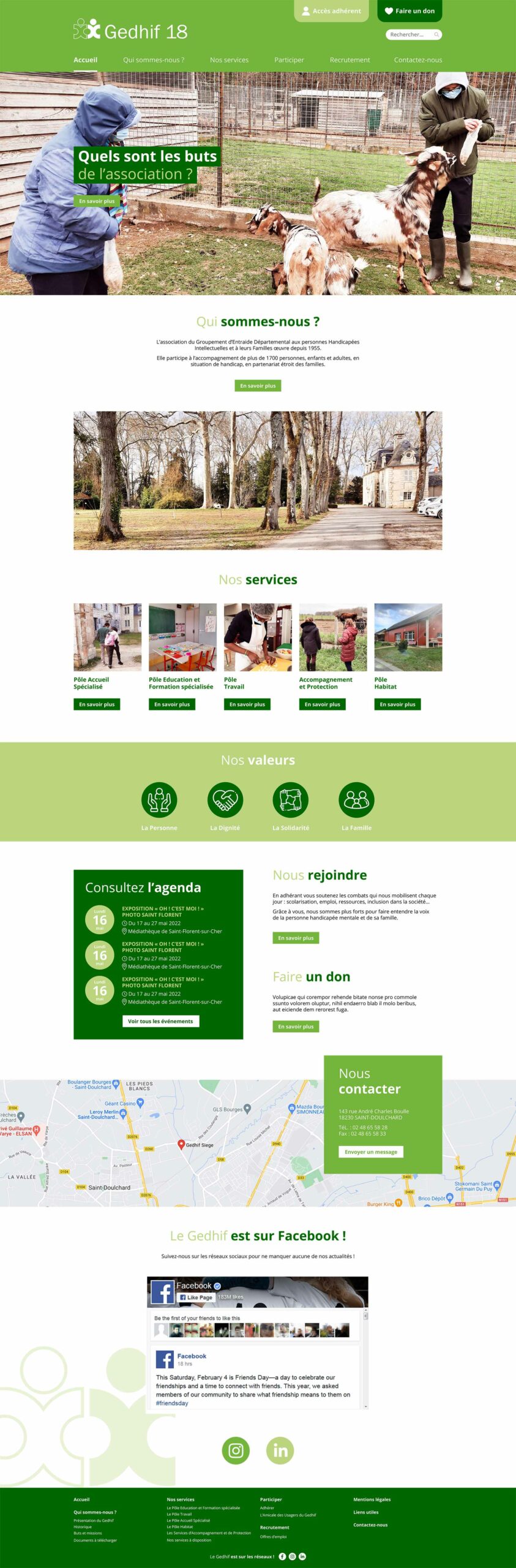 Aperçu du site client