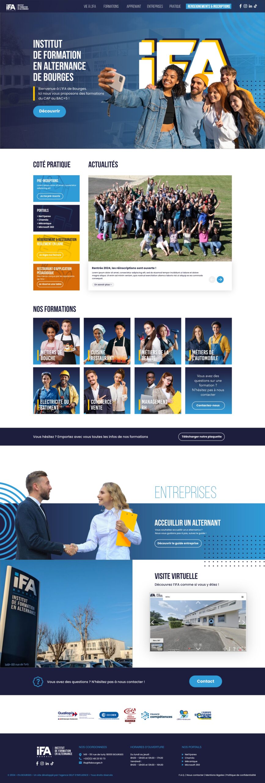 Aperçu du site client